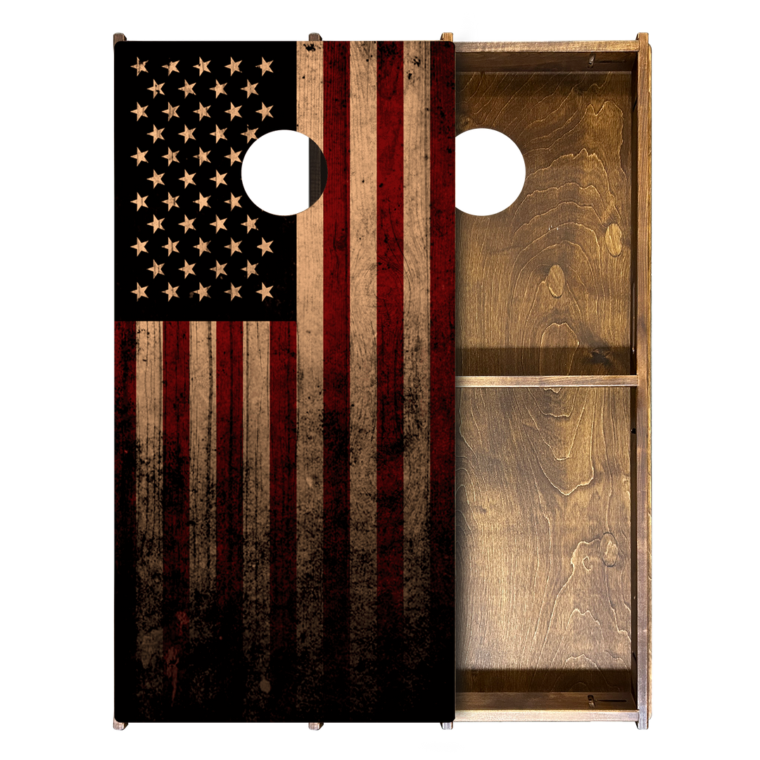 Vintage American Flag Cornhole Boards