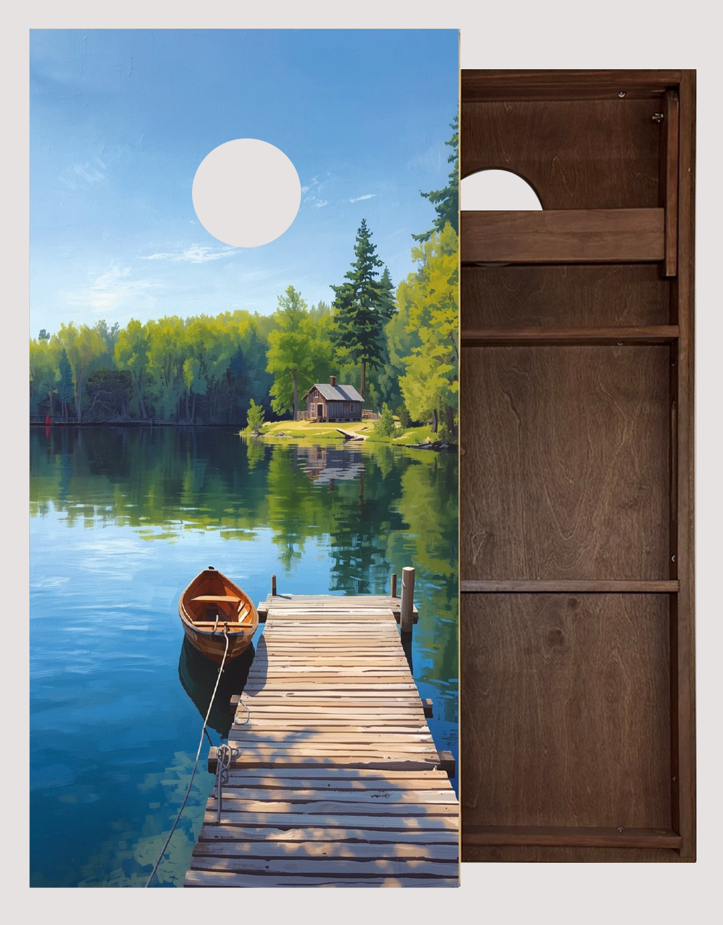 Canoe Watercolor Cornhole Boards