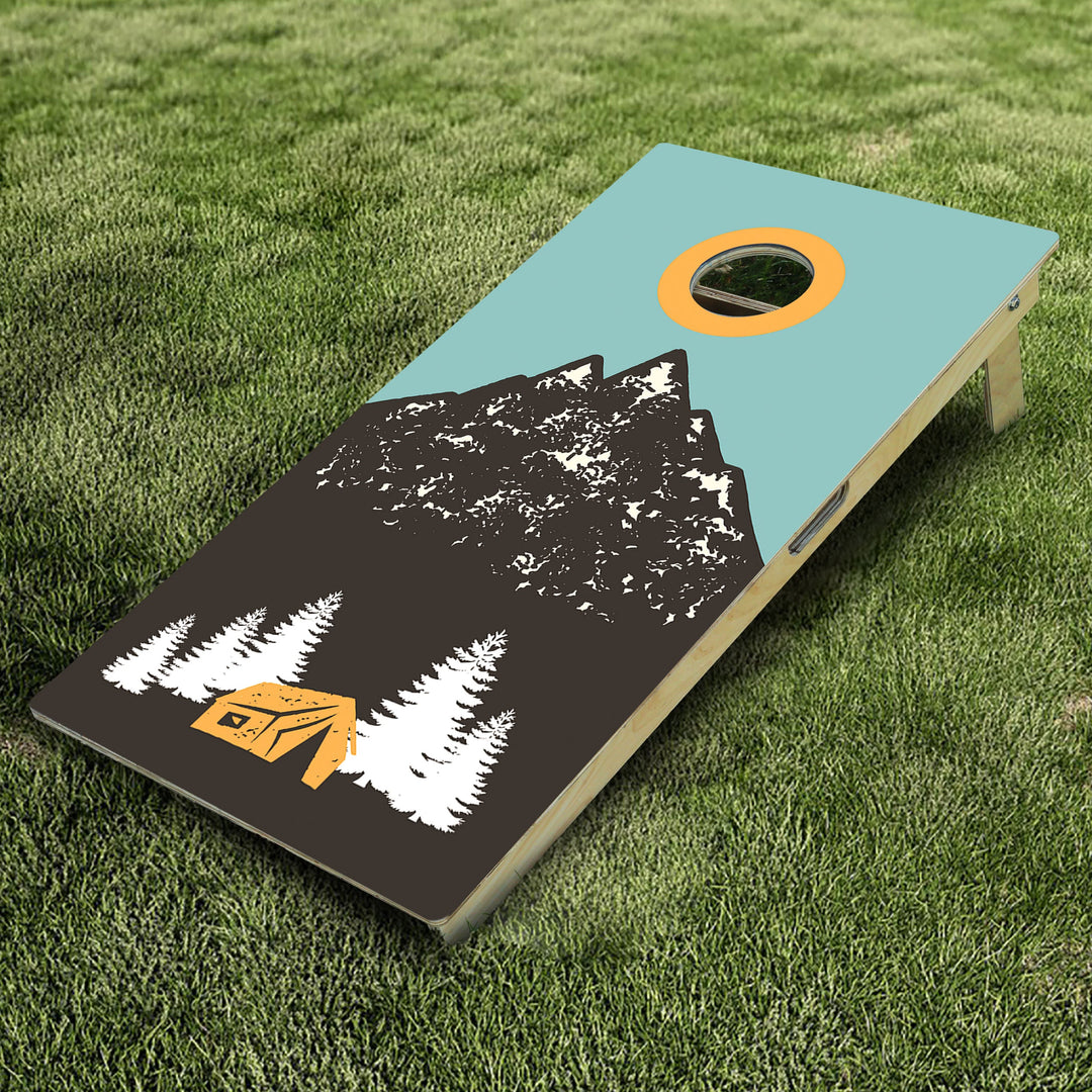 Camping Mountains Cornhole Boards