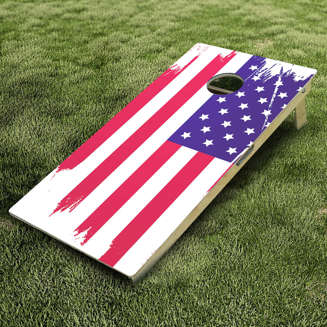 USA Flag Painting Cornhole Boards