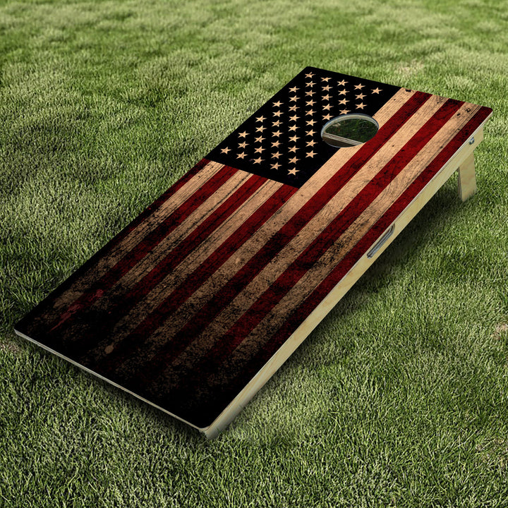 Vintage American Flag Cornhole Boards