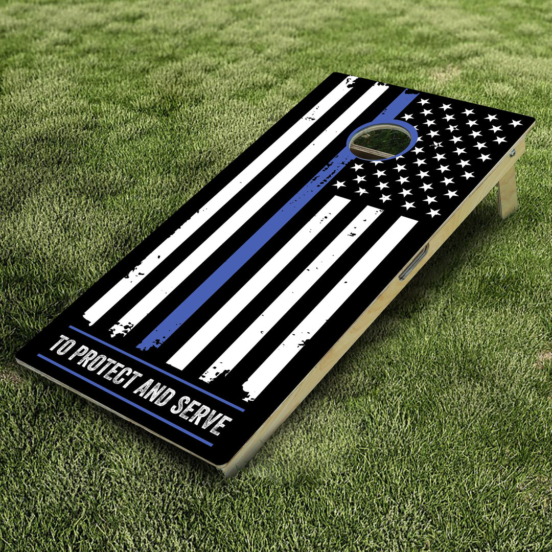 Blue Line 7 Cornhole Boards