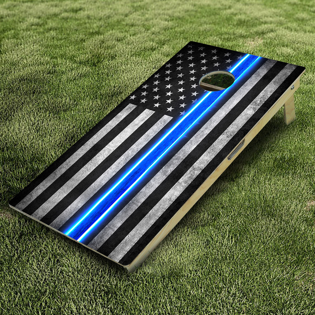 Blue Line 3 Cornhole Boards