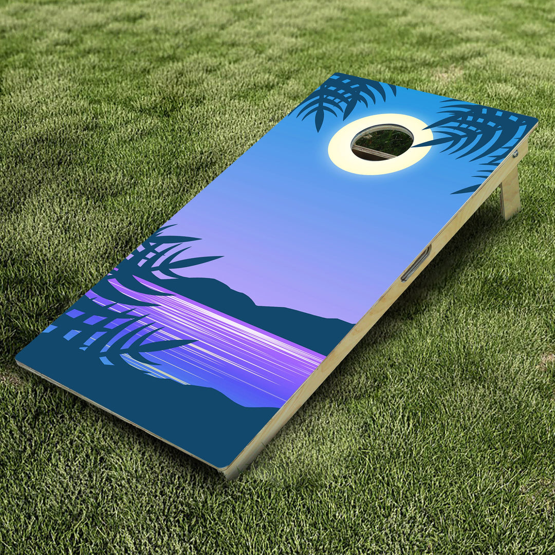 Blue Sunset Cornhole Boards