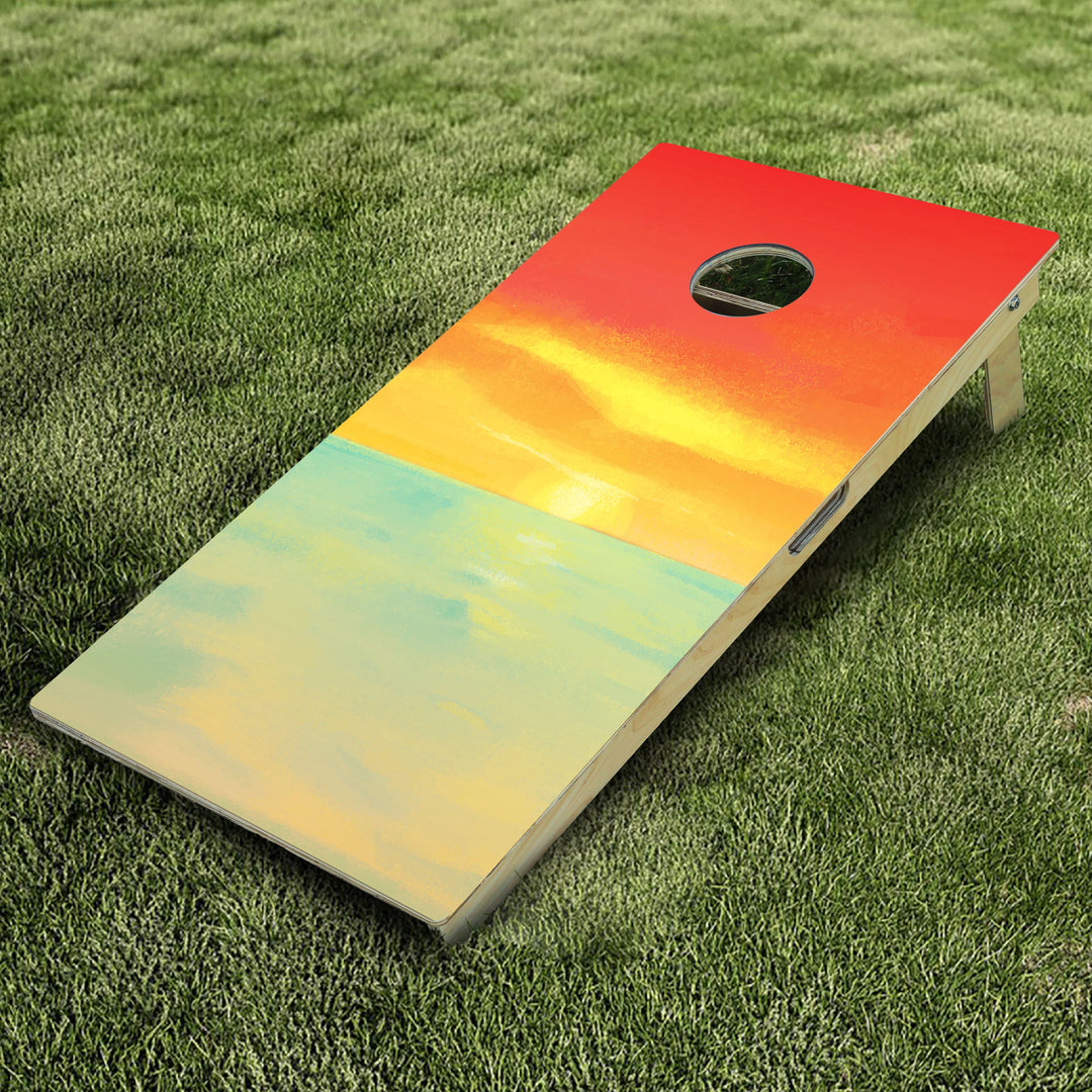 Sunset Painting Cornhole Boards